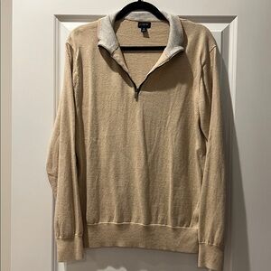 J. Crew Factory Tan and Gray Knit Pullover
